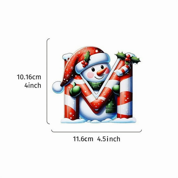 Horivan Custom Snowman Letter Ornament Personalized Christmas Tree Decoration with 3 Ribbons Acrylic Hanging Pendant for Holiday Festive Home Decor