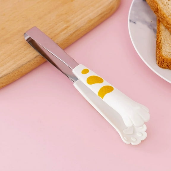 Horivan Cute Cat Paw Food Tongs Heat Resistant Kitchen Utensil for Grilling Baking BBQ Non Slip Grip Easy Clean Dishwasher Safe Must Have Gadgets for Cat Lovers Home Cooking Essentials
