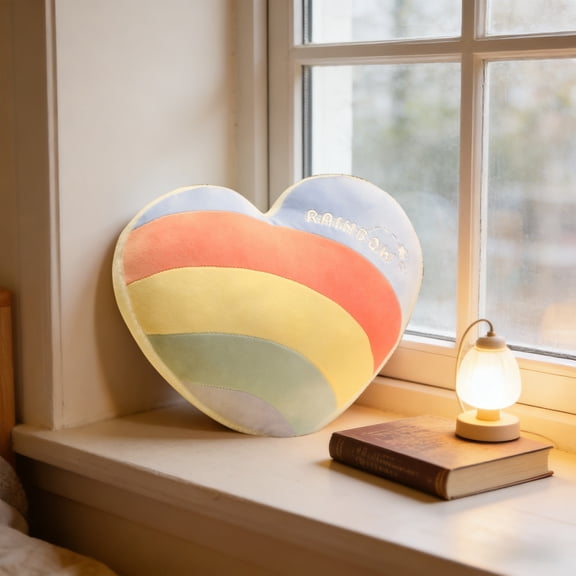Horivan Cute Heart Shaped Pillow Soft Cuddle Cushion for Back Support Home Office Decor Nap Time Cozy Throw Pillow for Adults Gift