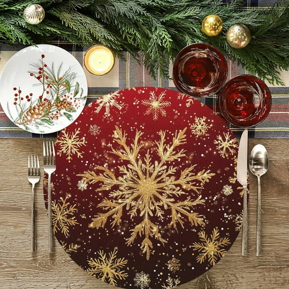 Horivan Diatomite Placemats Christmas Dinner Table Mats Non Slip Absorbent Reusable Holiday Dining Decor for Family Gatherings Party Essentials