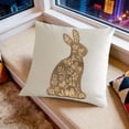thumbnail image 1 of Horivan Easter Bunny Flocked Pillow Cover 45x45cm Soft Holiday Decor for Sofa Cushion Cute Rabbit Printed Home Decoration Spring Living Room Accent Pillowcase, 1 of 6