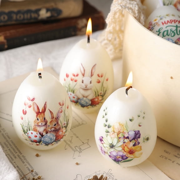 Horivan Easter Egg Soy Wax Candle Cracked Shell Design, Natural Aromatherapy Scents for Home Decor, Spring Table Centerpiece Gift, Long Burn Time Scented Candles