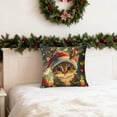 thumbnail image 1 of Horivan Festive Christmas Tree Cat Pillow Cover Linen Watercolor Holiday Decor for Sofa Bed Living Room Seasonal Home Accent Throw Pillow Case Cute Cat Themed, 1 of 6