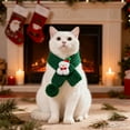 thumbnail image 1 of Horivan Festive Pet Christmas Knit Scarf with Snowman and Tree Design Soft Cotton Holiday Accessory for Dogs and Cats Christmas Party Photo Props, 1 of 6