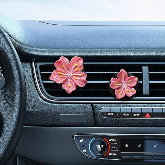 Horivan Flower Car Air Freshener Clip with Long Lasting Peach Blossom Scent Resin Vent Clip Aromatherapy Diffuser for Car Interior Home Office Fragrance Car Accessories Gift for Women Men