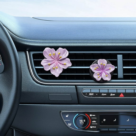 Horivan Flower Car Air Freshener Clip with Long Lasting Peach Blossom Scent Resin Vent Clip Aromatherapy Diffuser for Car Interior Home Office Fragrance Car Accessories Gift for Women Men