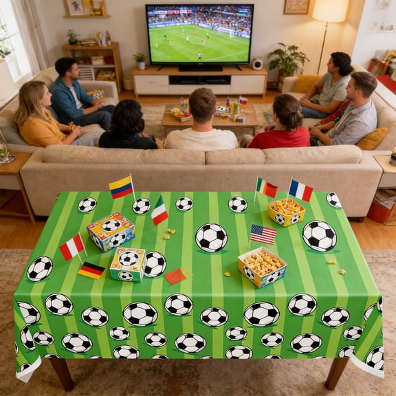 Horivan Football Party Tablecloth Waterproof Plastic Rectangular Table Cover for Buffets Picnics Holiday Dinners Large 108x54 Inch Sports Theme Decor