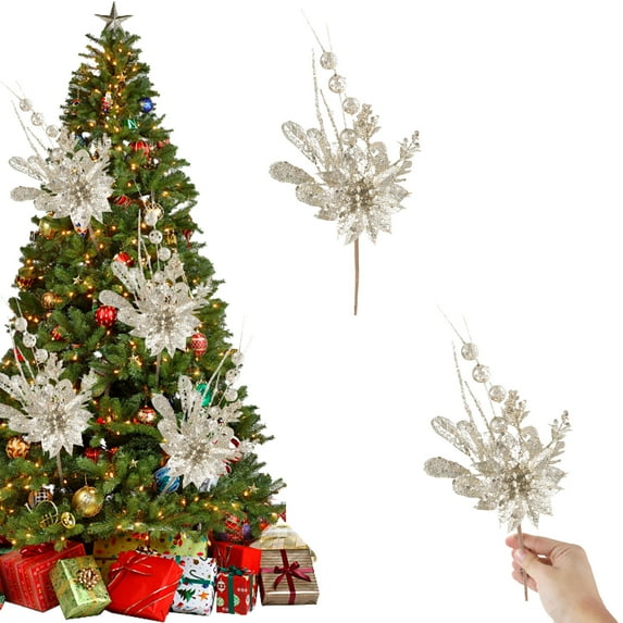 Horivan Golden Berry Ginkgo Christmas Arrangement Artificial Floral Centerpiece for Holiday Table Mantel Decor Festive Home Party Decoration