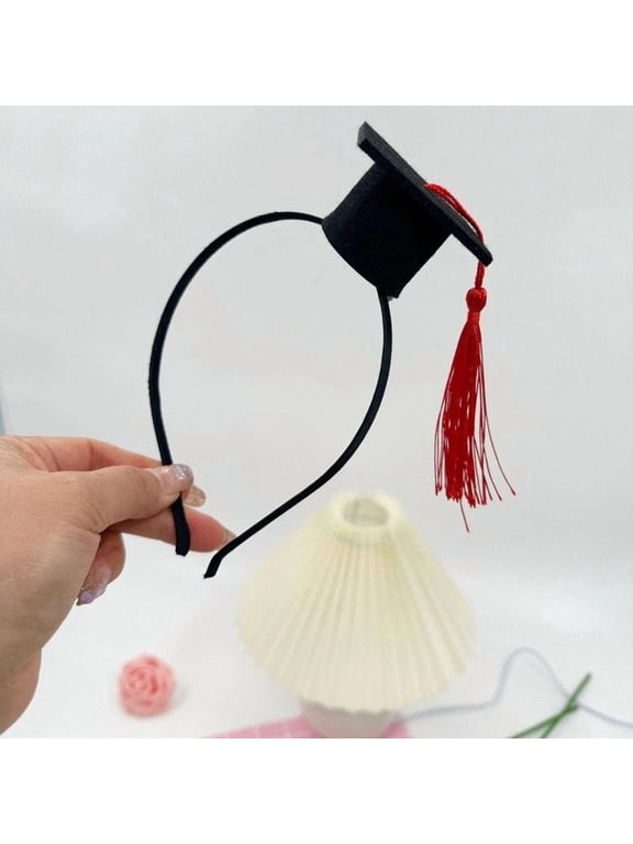 Graduation Cap Headband for Women Men, Glitter Star Decor Champagne Bottle Topper, Party Photo Booth Prop, Senior College Celebration Gift