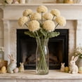 thumbnail image 1 of Horivan Handmade Yarn Pom Pom Chrysanthemum Bouquet Artificial Flowers, Fluffy Knit Faux Floral Arrangement for Home Decor, Wedding Centerpiece, Spring Gift, Long Lasting, 1 of 6