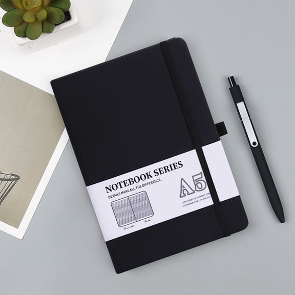 Horivan Hardcover Leather Journal with Inner Pocket, 200 Pages Lined Notebook for Office Business Meeting Notes Home Daily Writing