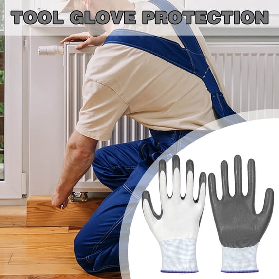 Horivan Heavy Duty Work Gloves with Non Slip Grip Reinforced Protective Padded Palm for Construction Mechanics Yard Work Gardening and DIY Projects Durable Safety Gloves for Men