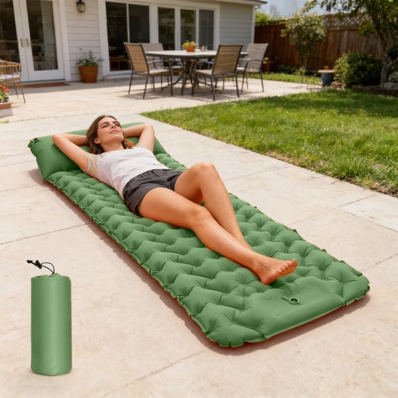 Horivan Inflatable Sleeping Pad for Camping, Lightweight Portable Air Mattress with Storage Bag, Waterproof Hiking Sleep Mat for Outdoor Backpacking Gear