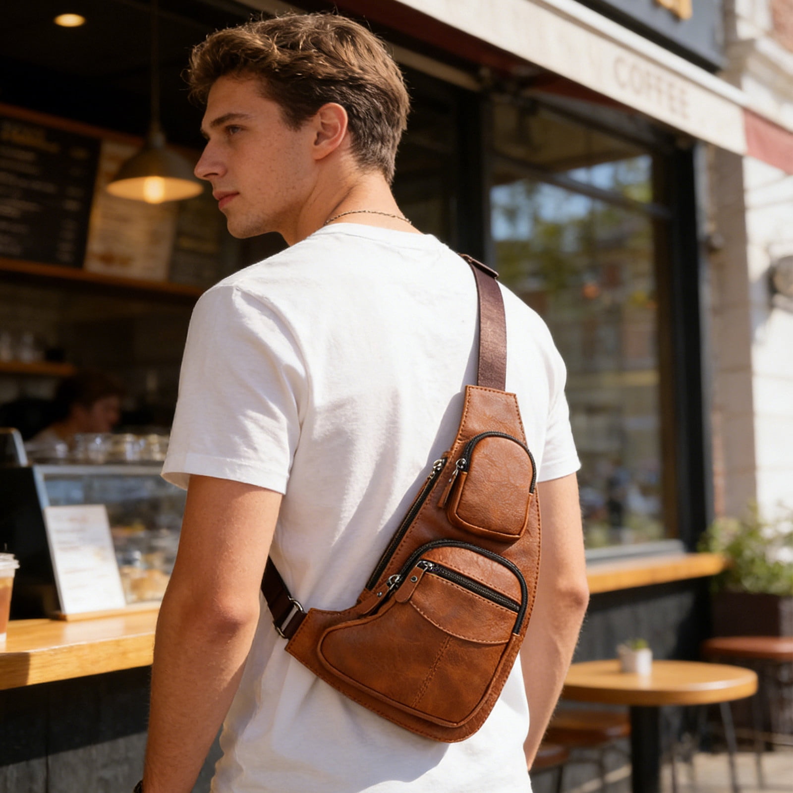 best cross body travel bag for men Mens Brown Leather Crossbody | Sling Bags offering ample storage space and a fashionable look Best Sling Cross Body Sling