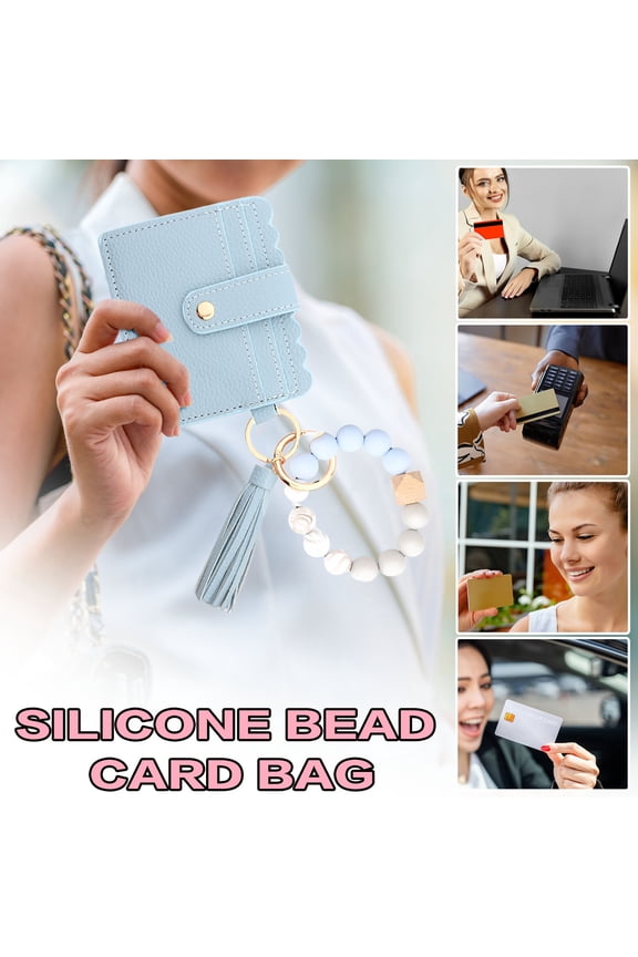 Leather Wallet Keychain for Men RFID Blocking Slim Minimalist Front Pocket Wallet with Card Holder and Key Ring for Everyday Carry EDC Essentials