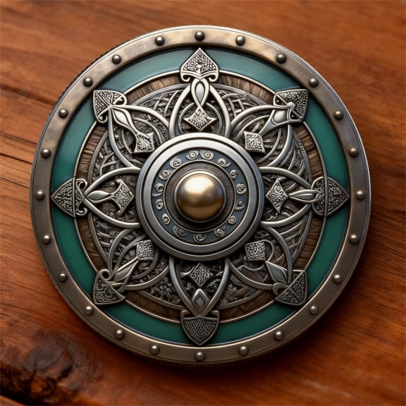 Horivan Medieval Knight Shield Coin Collection, Handcrafted 3D Metal Artifact, Detailed Carving for Display, Durable Collectible Gift for Enthusiasts, Historical Decor Coin