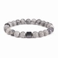 thumbnail image 1 of Horivan Men's Magnetic Hematite Bracelet Natural Stone Handmade Adjustable Strap Lightweight Fashion Jewelry Gift for Him Daily Wear Wellness, 1 of 7