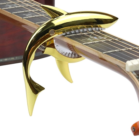 Horivan Metal Shark Guitar Capo Premium Stainless Steel, Quick-Release Clamp for Acoustic Electric Bass, Professional Musician Accessory with Secure Grip and Easy Tuning