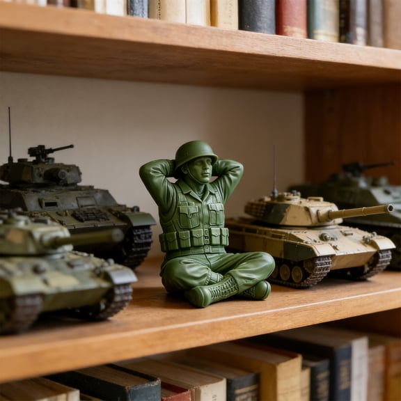 Horivan Military Soldier Figurine Realistic Plastic Model for Desk Display, Home Office Decor, Collection and Gifts for Enthusiasts, Father's Day Easter Present