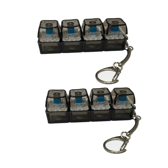 Horivan Mini Mechanical Keyboard Keychain Stress Relief Toy with Blue LED Lights Portable Fidget Sensory Gadget for Office Desk Anxiety Relief