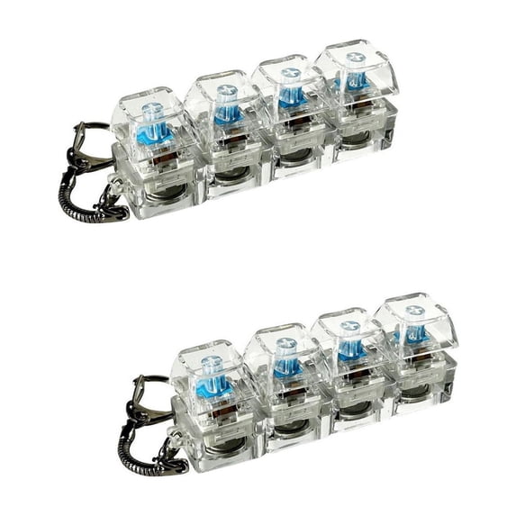 Horivan Mini Mechanical Keyboard Keychain Stress Relief Toy with Blue LED Lights Portable Fidget Sensory Gadget for Office Desk Anxiety Relief