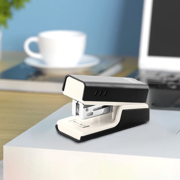 Horivan Mini One Finger Stapler with Non Slip Base, Ergonomic Desktop Stapler for Office Home Paper Binding 15 Sheet Capacity
