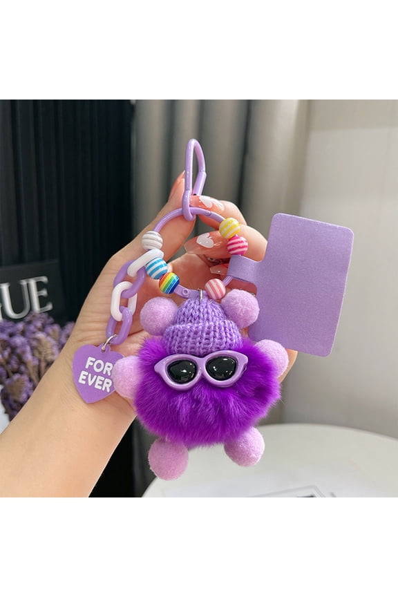 Mini Plush Keychain Toy Adorable Soft Stuffed Animal Charm for Bags and Keys Cute Animal Keychain Accessory