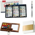 thumbnail image 1 of Horivan Mini Watercolor Painting Portable Travel Kit with Wooden Palette Water Brush Pens for Artists Adults Outdoor Sketching Art Supplies, 1 of 6