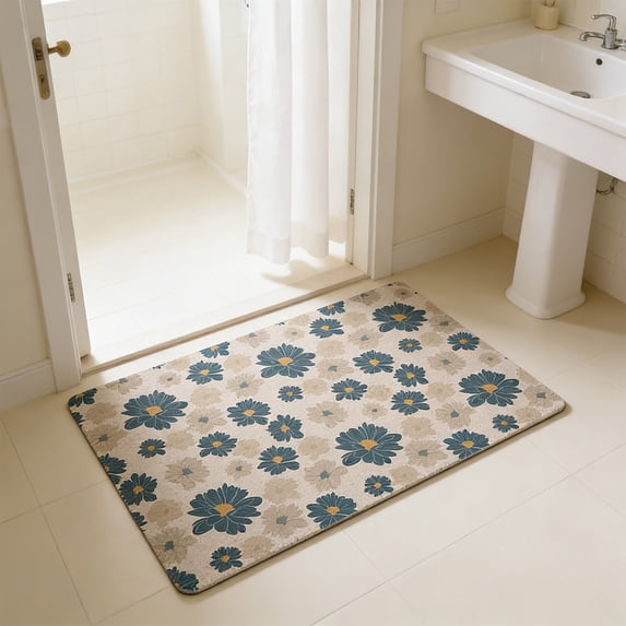 Horivan Non Slip Bathroom Rug Mat, Absorbent Quick Dry Floor Carpet with Anti Skid Backing for Shower Bathtub Entrance, Machine Washable Rubber Bath Mat