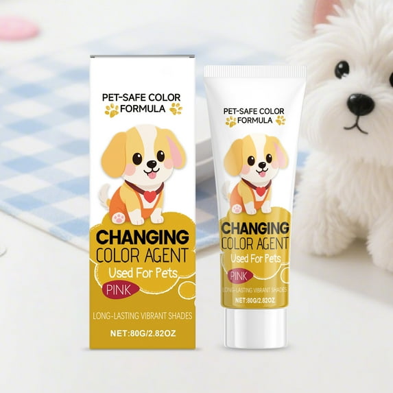 Horivan Pet Hair Color Cream Long Lasting Conditioning Dye for Dogs Cats Easy Application Safe Gentle Non Toxic Pet Grooming Styling Kit