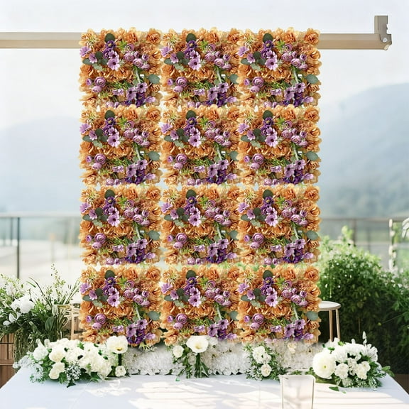 Horivan Romantic Wedding Flower Wall Backdrop Artificial Plastic Flowers Durable Decoration for Ceremony Party Photo Booth Background Decor