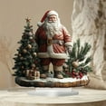 thumbnail image 1 of Horivan Santa Claus Resin Ornament House Christmas Decoration with Acrylic Material Desktop Display Holiday Scene Festive Home Office Decor for Seasonal Celebrations, 1 of 6