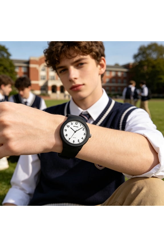 Silent Analog Quartz Watch with Water Resistance, Lightweight Timekeeping Wristwatch for Men Women Daily Casual Sports Wear