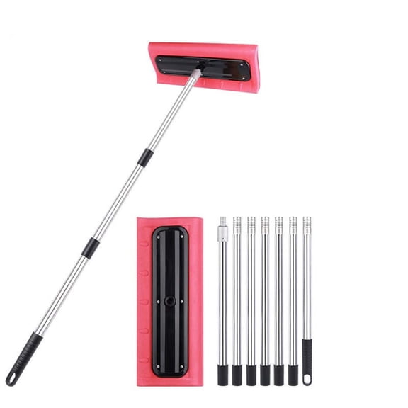 Horivan Snow Roof Rake with Telescoping Pole, Foam Head Car & Roof Snow Scraper, Non-Scratch Safe Snow Removal Tool for Winter Home and Vehicle Cleaning