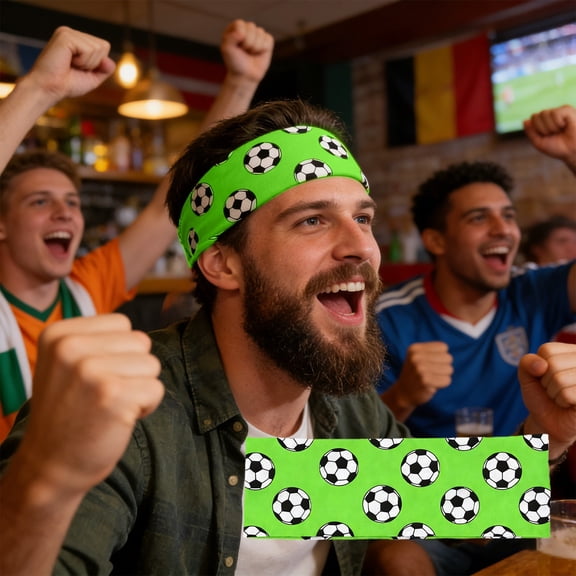 Horivan Soccer Headband for Women Men Adjustable Non Slip Sport Headbands Football Game Day Accessories Team Fan Gear Workout Head Wrap