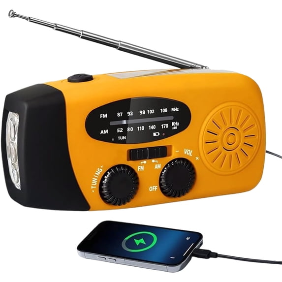 Horivan Solar Hand Crank Emergency Radio Portable AM/FM/NOAA Weather Radio 2000mAh Power Bank for Phone Charging Survival Gear for Camping Hiking Outdoor Emergency Preparedness Kit
