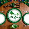 thumbnail image 1 of Horivan St Patricks Day Party Supplies Disposable Plates Cutlery 10 Inch Shamrock Themed Paper Plates Cups Napkins Tablecloth for Holiday Decorations Spring Celebration Dinner, 1 of 6