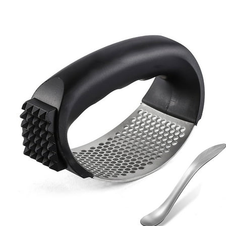 Horivan Stainless Steel Garlic Press Rocker Mincer Crusher Heavy Duty Easy Clean Dishwasher Safe Ergonomic Handle Kitchen Gadget Cooking Tool for Fresh Garlic Ginger Herbs