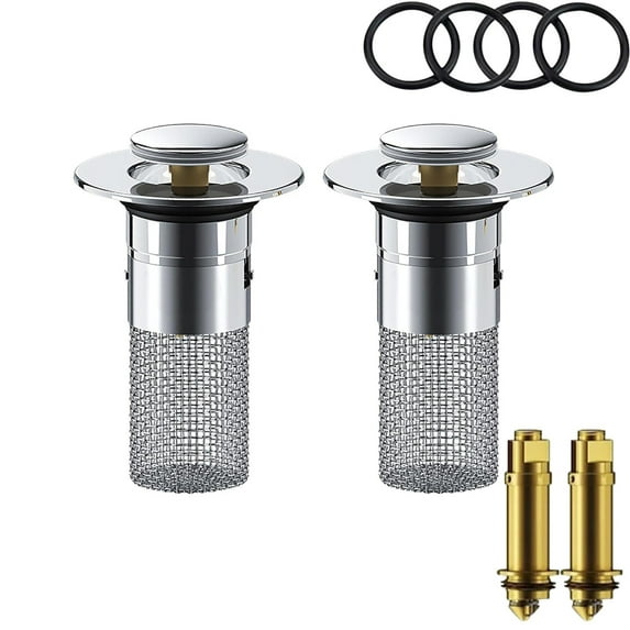 Horivan Stainless Steel Sink Strainer with Hair Catcher Removable Bathroom Sink Stopper Filter Basket for Clog Prevention Universal Fit Drain Cover for Standard Sinks Easy Install No Tools