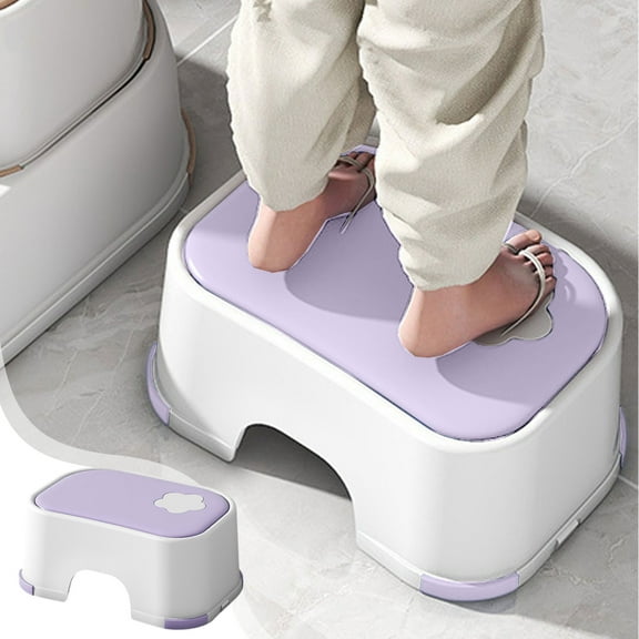 Horivan Step Stool with Anti-Skid Base Durable Plastic Bathroom Stool for Teeth Brushing Hand Washing Non-Slip Toddler Stool for Toilet Sink Lightweight Step Up Stool for Home Kitchen Bathroom