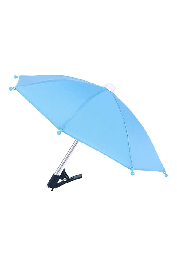 UPF 50+ Mini Phone Clip On Umbrella with Suction Cup, Portable Sun Shade for Outdoor Device Protection