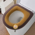 thumbnail image 1 of Horivan Warm Toilet Seat Cover Cushion Soft Polyester Washable Non Slip Adhesive Pad for Year Round Comfort Home Bathroom Essentials, 1 of 6