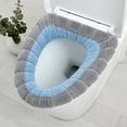thumbnail image 1 of Horivan Warm Toilet Seat Cover for Winter Soft Cushioned Toilet Seat Protector Washable Knitted Fabric Non Slip Bathroom Accessories for Home Comfort, 1 of 7