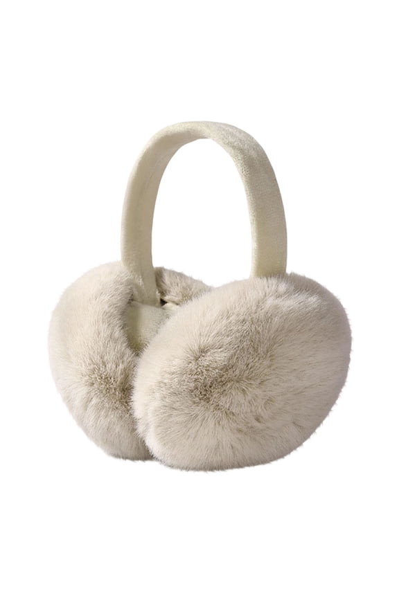 Winter Ear Muffs for Women Men Foldable Fleece Lined Windproof Thermal Earmuffs Cold Weather Ear Warmers for Outdoor Sports Faux Rabbit Fur Adjustable Headband