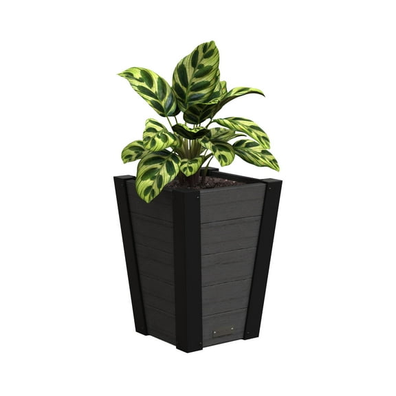 Horizon 18in Tall Tapered Planter - Charcoal