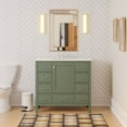 thumbnail image 1 of Horizon 42" Bathroom Vanity with Sage Green Cabinet and Engineered White Top, 1 of 5