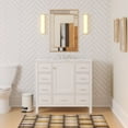 thumbnail image 1 of Horizon 42" Bathroom Vanity with White Cabinet and Engineered Carrara Top, 1 of 5