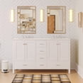 thumbnail image 1 of Horizon 60" Double Bathroom Vanity with White Cabinet and Engineered White Top, 1 of 6