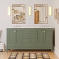 thumbnail image 1 of Horizon 72" Double Bathroom Vanity with Sage Green Cabinet and Engineered White Top, 1 of 5