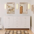 thumbnail image 1 of Horizon 72" Double Bathroom Vanity with White Cabinet and Engineered Carrara Top, 1 of 5